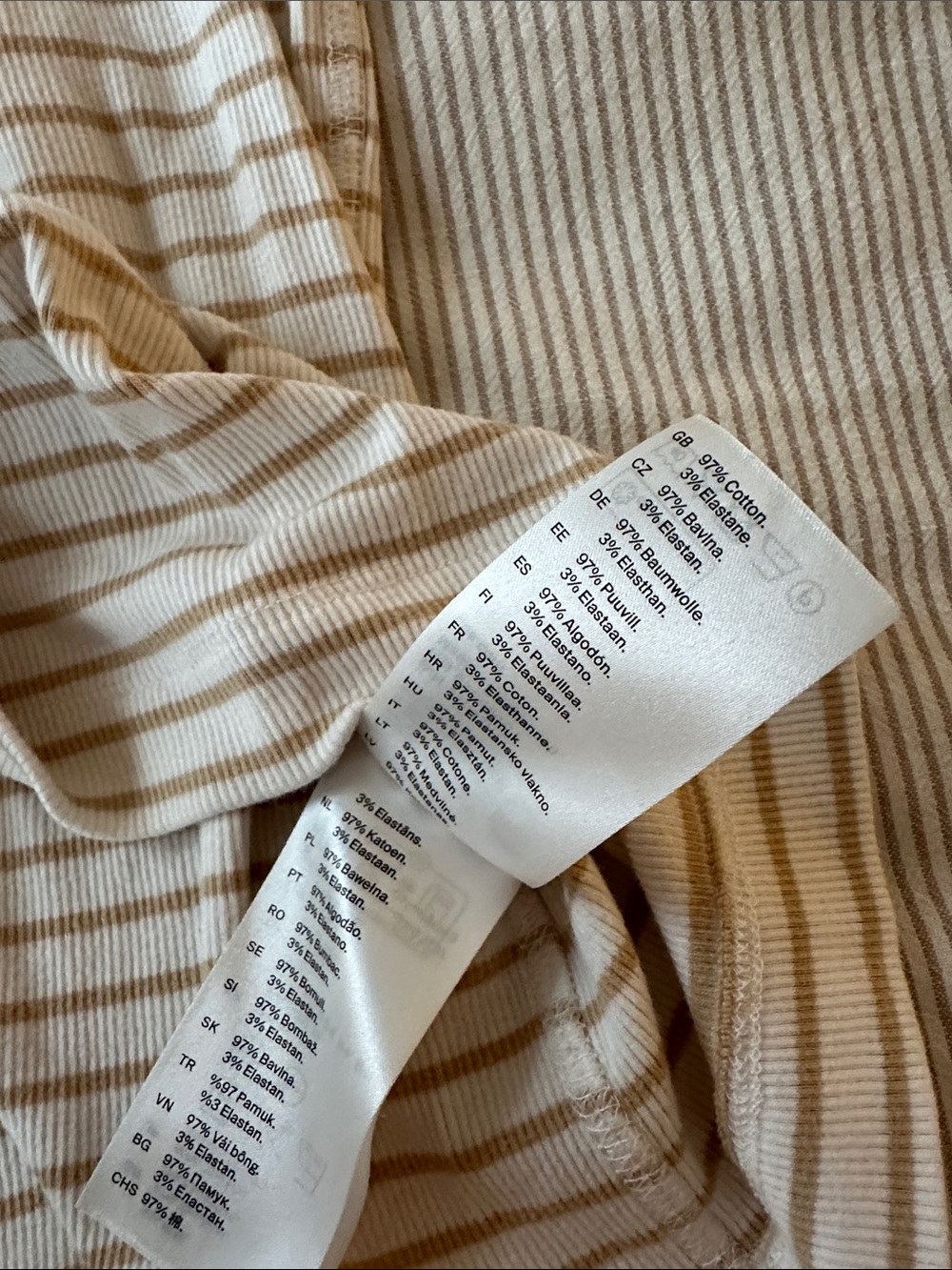 COS Striped Cream and Tan Ribbed Tank - Picture 3 of 3
